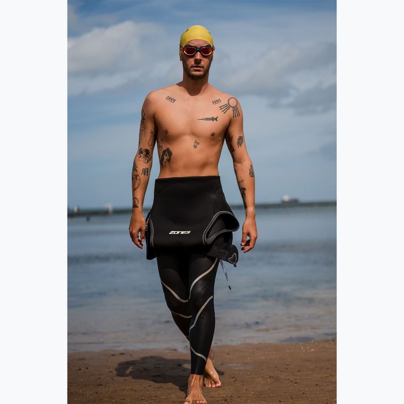 Мъжки неопренов костюм за триатлон ZONE3 Glide Sleeveless Wetsuit black/grey 10