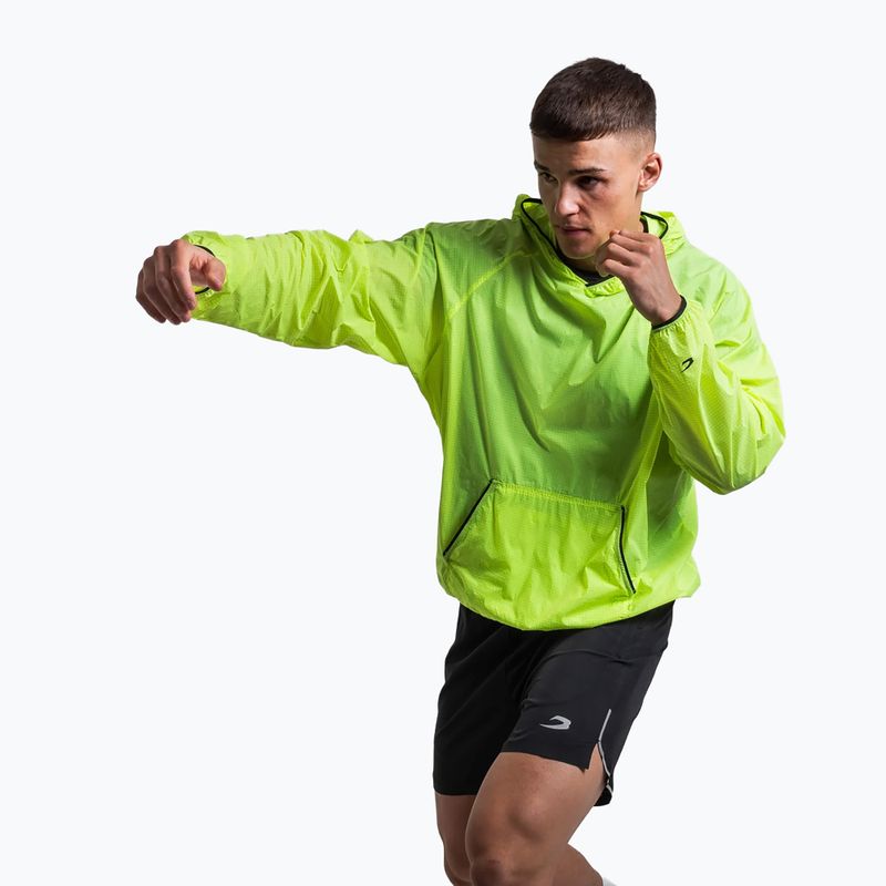 Мъжко ветроустойчиво яке BOXRAW Genaro Oversized Windbreaker Hoodie неоново жълто 4