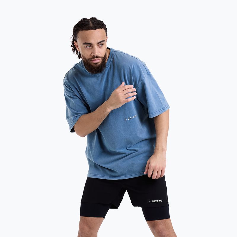 Мъжка тениска BOXRAW Sparring Club Oversized washed baby blue 5