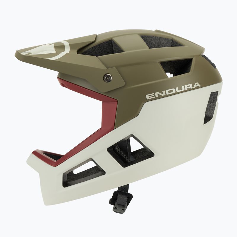 Каска за велосипед Endura Singletrack Full Face туид зелена 3