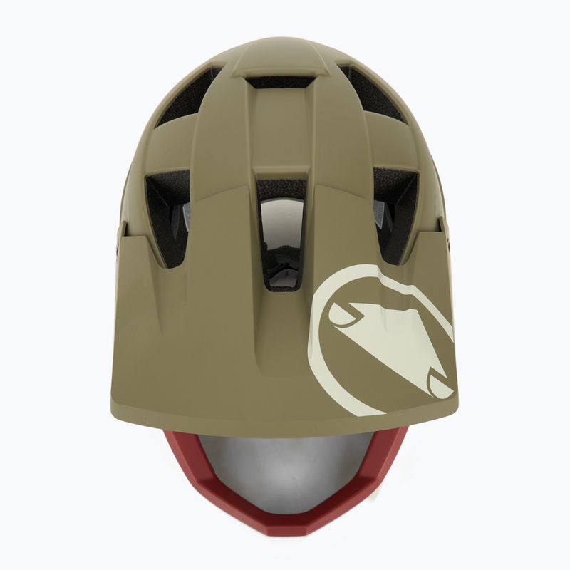 Каска за велосипед Endura Singletrack Full Face туид зелена 6