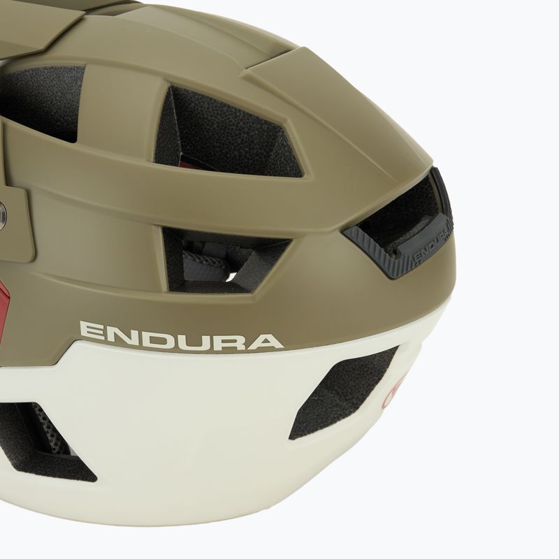 Каска за велосипед Endura Singletrack Full Face туид зелена 8