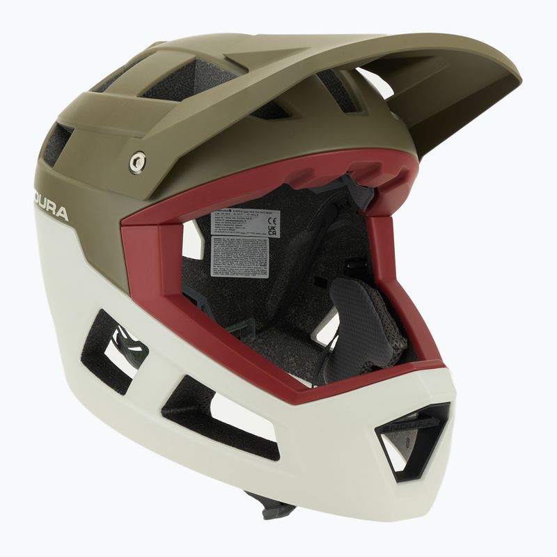 Каска за велосипед Endura Singletrack Full Face туид зелена 9