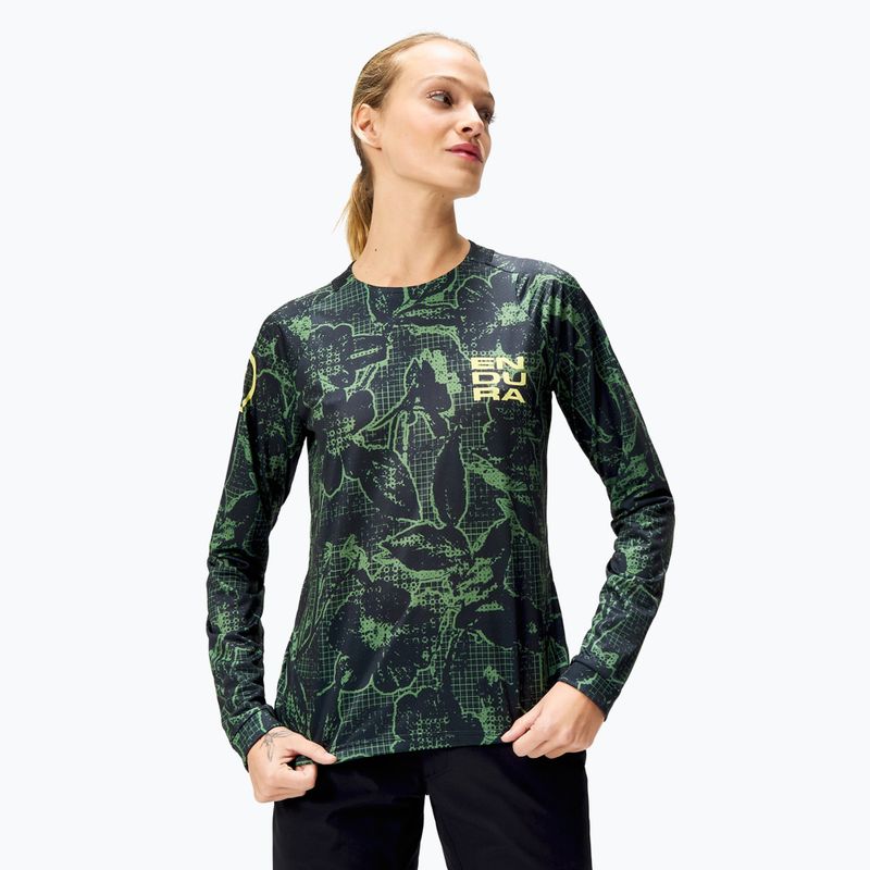 Дамски колоездачен екип с дълъг ръкав Endura Floral Ltd W black
