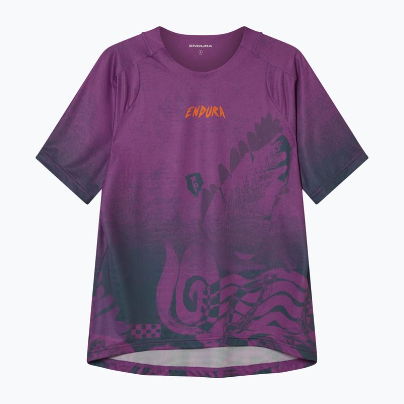 Дамска тениска за колоездене Endura Singletrack Print W end purple 6