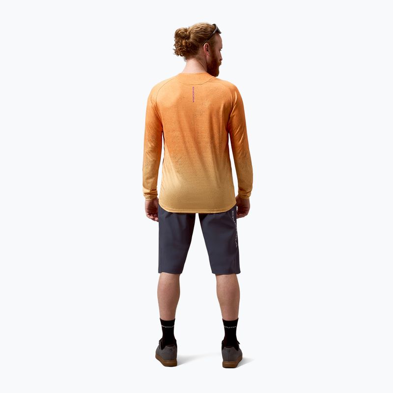 Мъжка блуза с дълъг ръкав за колоездене Endura Singletrack Print end orange 3