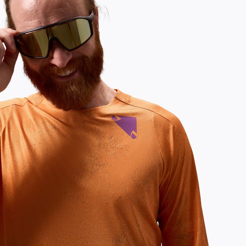 Мъжка блуза с дълъг ръкав за колоездене Endura Singletrack Print end orange 4