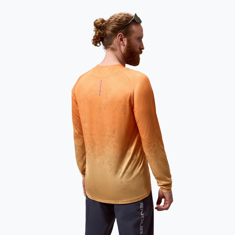 Мъжка блуза с дълъг ръкав за колоездене Endura Singletrack Print end orange 5
