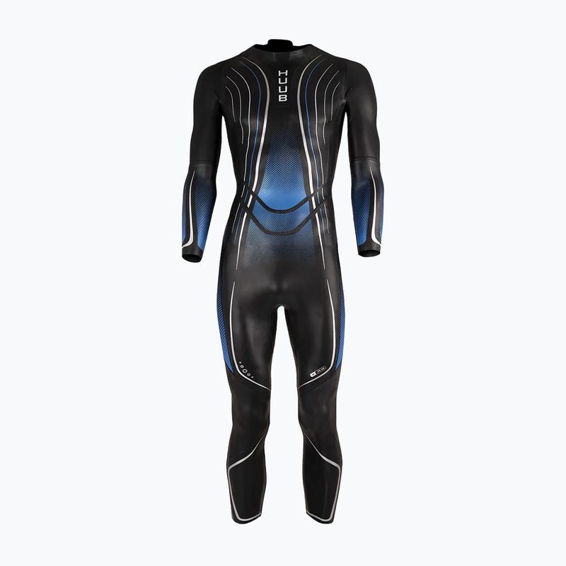 Мъжки неопренов костюм за триатлон HUUB Agilis II Back Zip 3.5 metalic blue