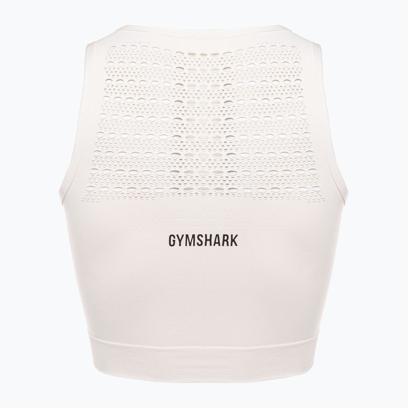 Дамски топ Gymshark Energy Seamless Crop Top cream white 6