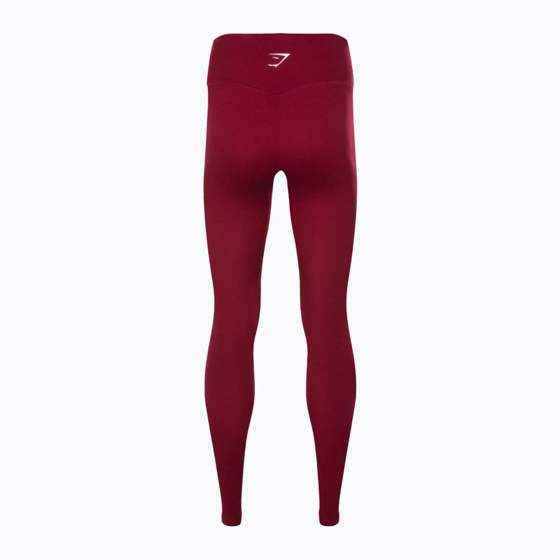 Дамски клинове Gymshark Training Full Lenght burgundy/white 6