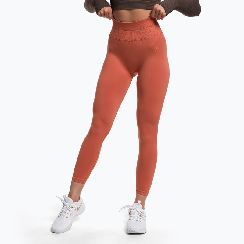 Дамски тренировъчни гамаши Gymshark Studio earth orange