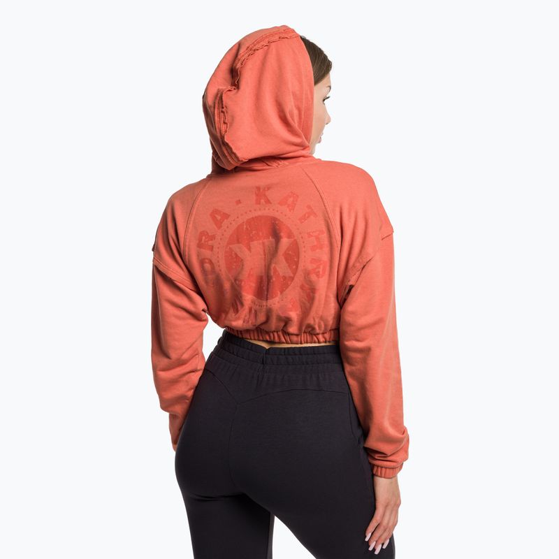 Дамски суитшърт за тренировки Gymshark KK Twins Zip Up Crop orange 3