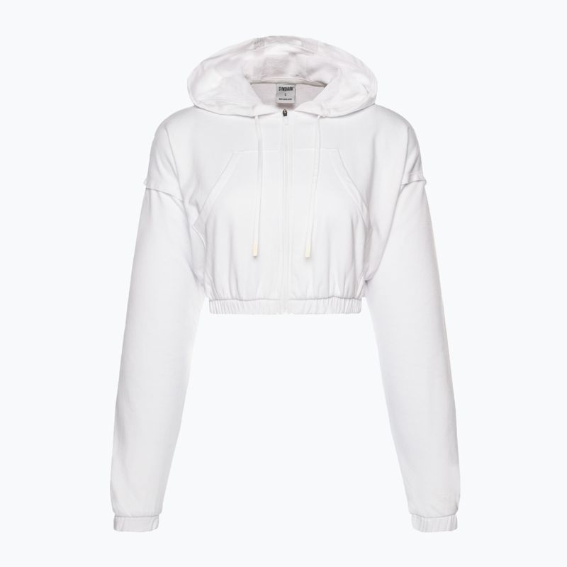 Дамски суитшърт за тренировки Gymshark KK Twins Zip Up Crop white 5