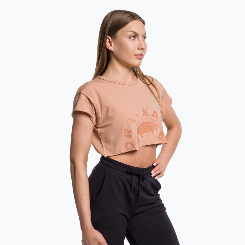 Дамски топ Gymshark KK Twins Raw Crop Top, топъл буфан