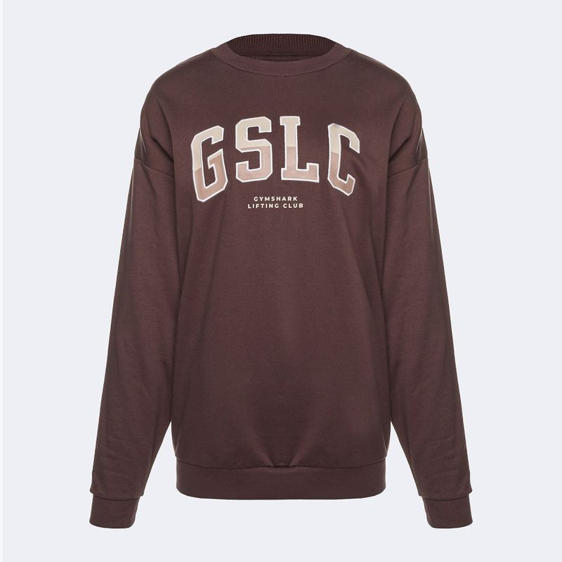 Дамски тренировъчен суитшърт Gymshark Gfx Gslc Oversized brown 5
