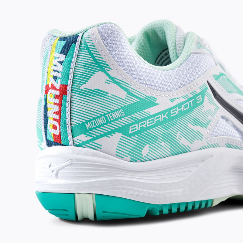 Дамски обувки за тенис Mizuno Break Shot 3 AC white and green 61GA212623 7