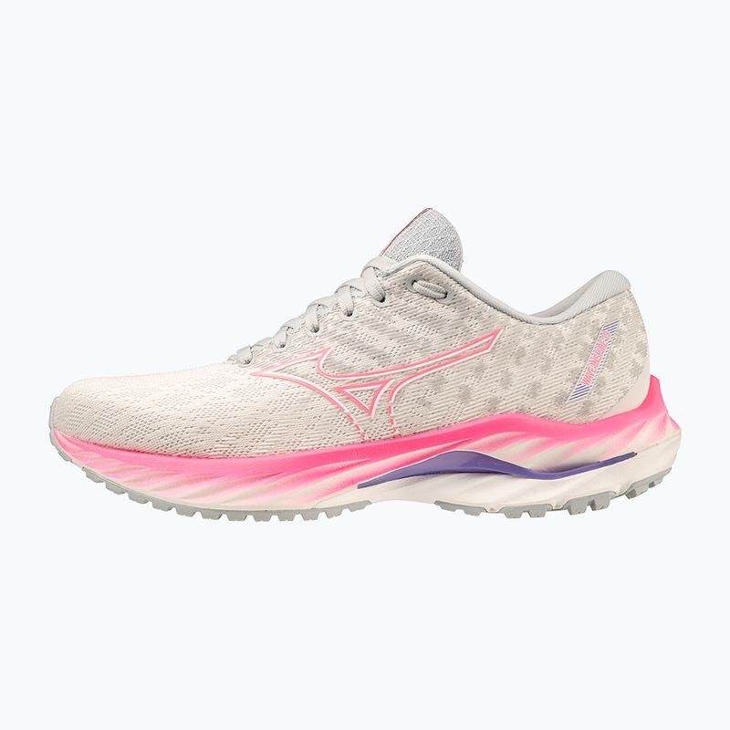 Дамски обувки за бягане Mizuno Wave Inspire 19 snow white/ hi vis pink/ purple punch 9