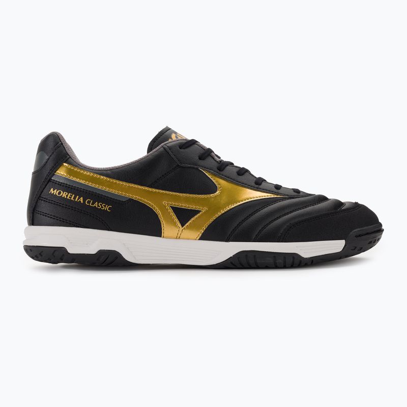 Mizuno Morelia Sala Classic IN black/gold/dark shadow мъжки футболни обувки 2