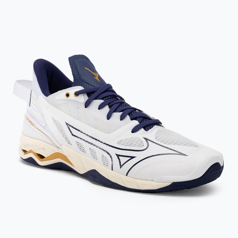 Мъжки обувки за хандбал Mizuno Wave Mirage 5 white/bribbon/mp gold