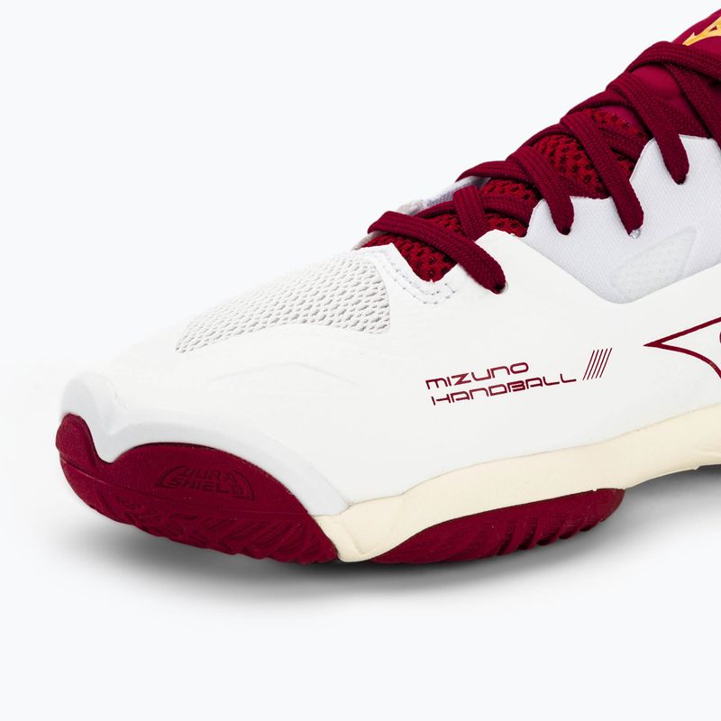 Дамски обувки за хандбал Mizuno Wave Mirage 5 white/cabernet/mp gold 7