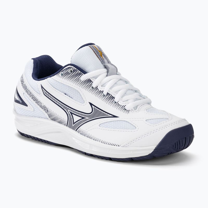 Детски обувки за хандбал Mizuno Stealth Star 2 Jr white/blueribbon/mpgold