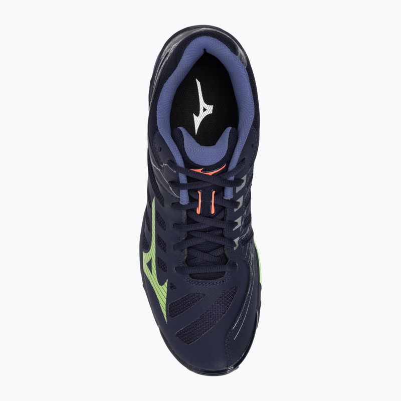 Mizuno Wave Voltage вечерно синьо/технологично зелено/лилаво обувки за волейбол 7