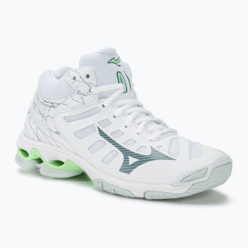 Дамски обувки за волейбол Mizuno Wave Voltage Mid white/glacial ridge/patina green