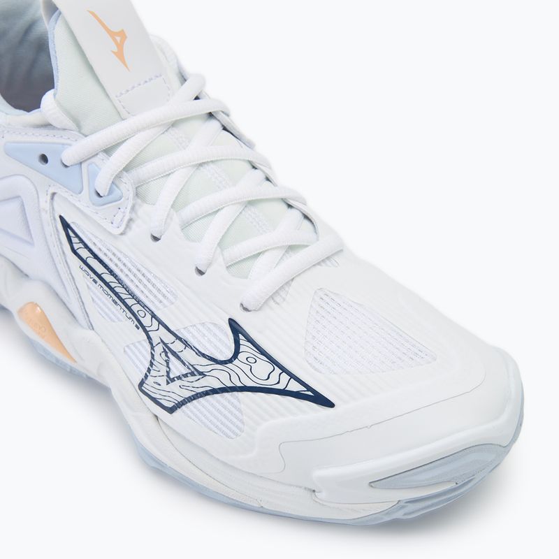 Дамски обувки за волейбол Mizuno Wave Momentum 3 white/ navy peony/ peach parfait 7