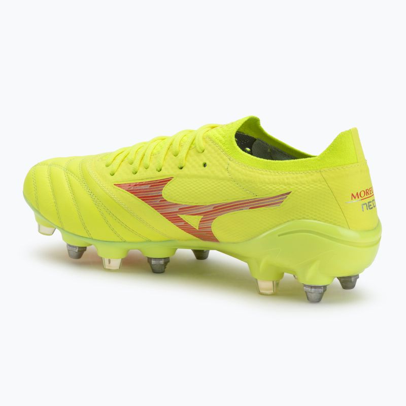 Mizuno Morelia Neo IV β Elite MIX safety yellow/fiery coral 2/safety yellow мъжки футболни обувки 3