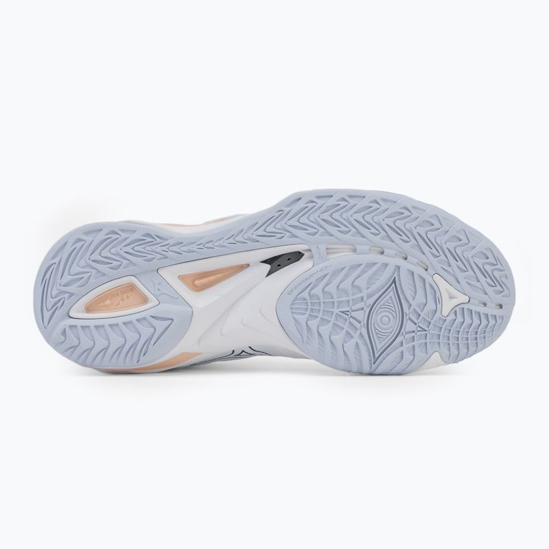 Дамски обувки за хандбал Mizuno Wave Mirage 5 white/navy peony/peach parfait 4