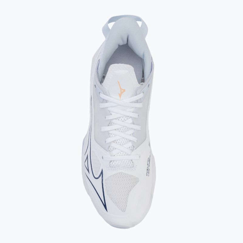 Дамски обувки за хандбал Mizuno Wave Mirage 5 white/navy peony/peach parfait 5