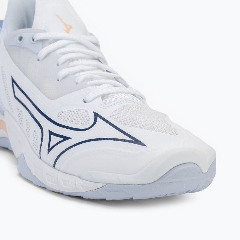 Дамски обувки за хандбал Mizuno Wave Mirage 5 white/navy peony/peach parfait 7