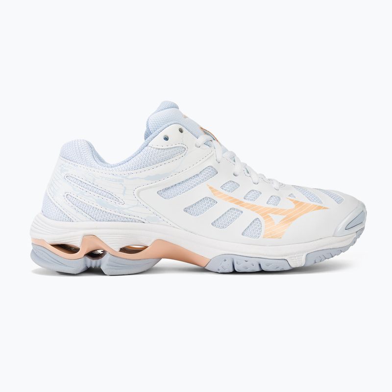 Дамски обувки за волейбол Mizuno Wave Voltage white/peach parfait/halogen blue 2