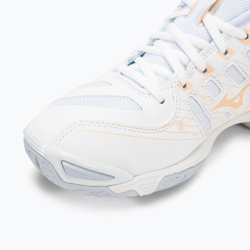 Дамски обувки за волейбол Mizuno Wave Voltage white/peach parfait/halogen blue 7