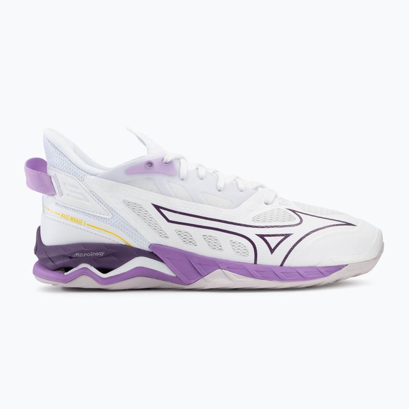 Дамски обувки за хандбал Mizuno Wave Mirage 5 white/patrician purple/quince 2