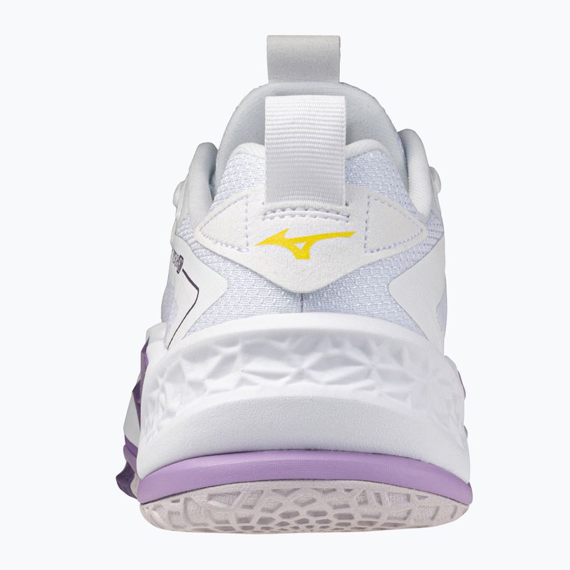 Mizuno Wav Stealth Neo 2 обувки за хандбал бяло / морска боровинка / праскова parfait 3