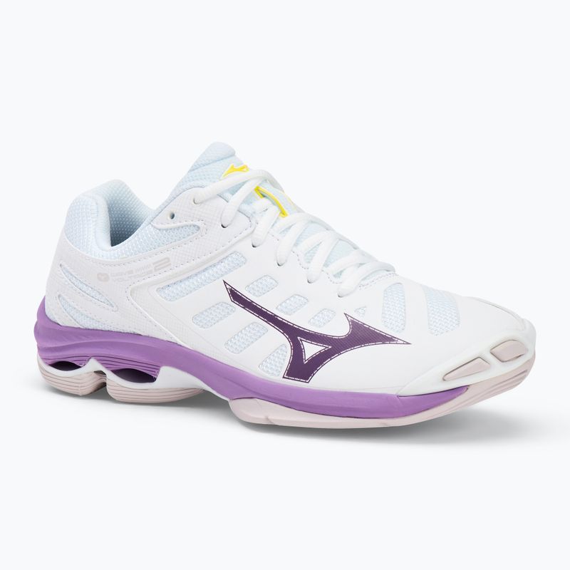 Дамски обувки за волейбол Mizuno Wave Voltage 2 white/patrician purple/quince