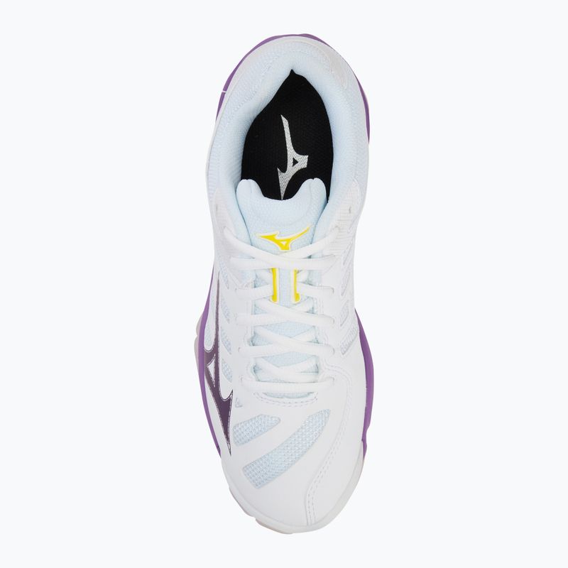 Дамски обувки за волейбол Mizuno Wave Voltage 2 white/patrician purple/quince 5