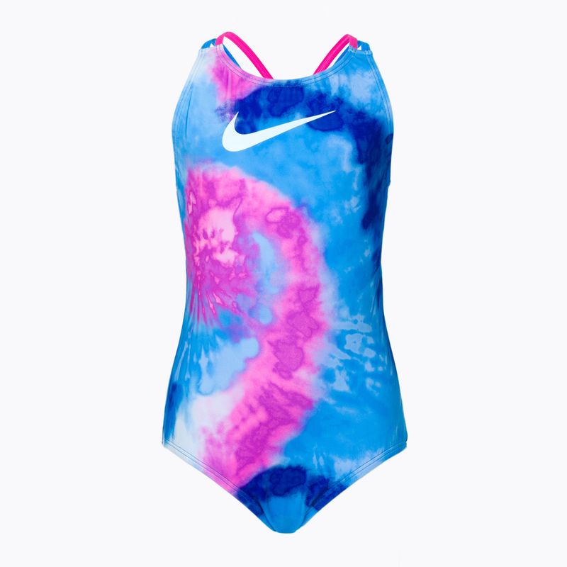 Детски бански от една част Nike Tie Dye Spiderback син NESSC719-458