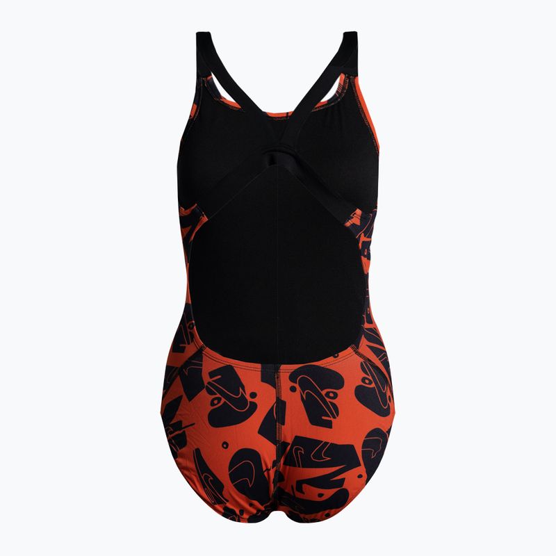 Дамски бански костюм от една част Nike Multiple Print Fastback orange NESSC050-631 2