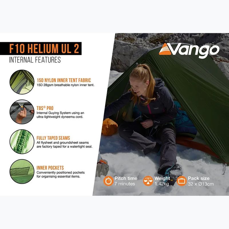 Палатка за къмпинг 2 -местна Vango F10 Helium UL 2 alpine green 11