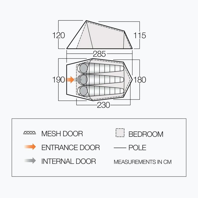 Палатка 3 местна Vango Soul 300 deep blue 2