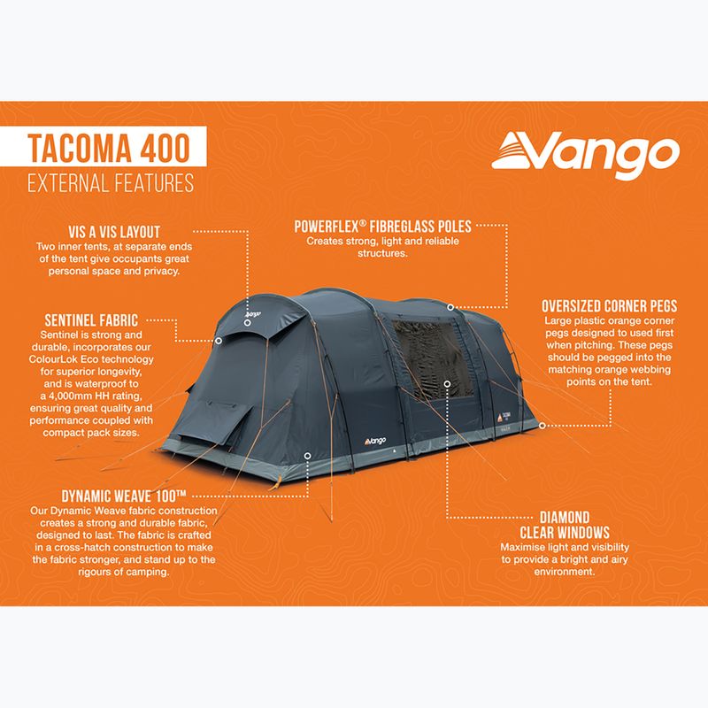 Палатка за къмпинг Vango Tacoma 400 deep blue за 4 човека 12