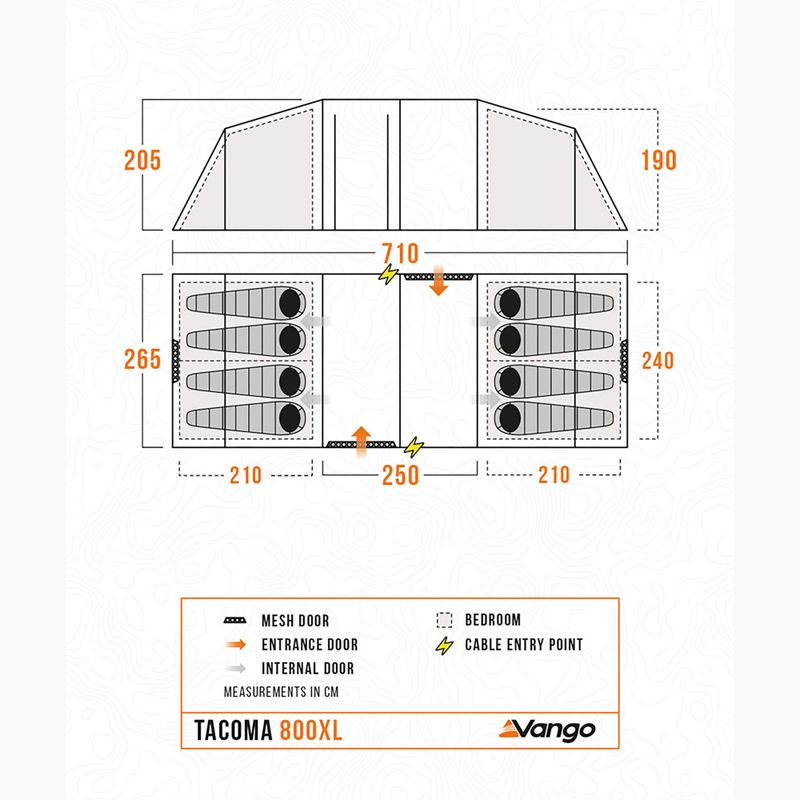Палатка за къмпинг за 8 души Vango Tacoma 800XL deep blue 2