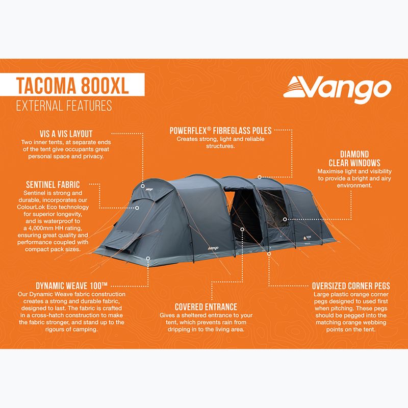 Палатка за къмпинг за 8 души Vango Tacoma 800XL deep blue 14