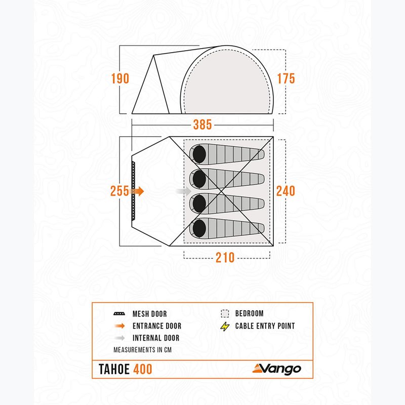 Vango Tahoe 400 тъмно синя палатка за къмпинг за 4 човека 2