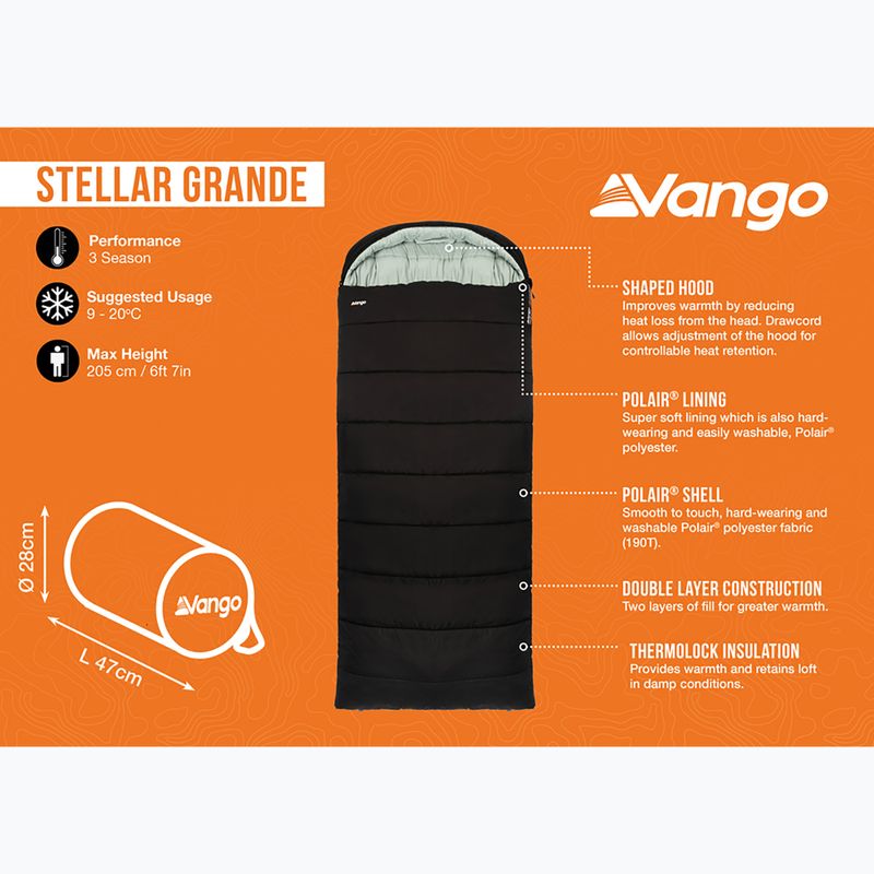 Спален чувал Vango Stellar Grande черен 9
