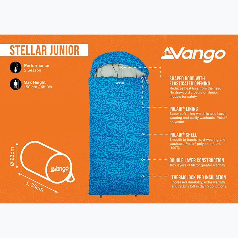 Детски спален чувал Vango Stellar Junior atlantic blue 10