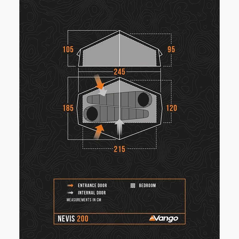 Палатката за трекинг Vango Nevis 200 pamir green за 2 лица 2